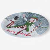 冬の漫画の中のクリスマス ペーパープレート (アングル)