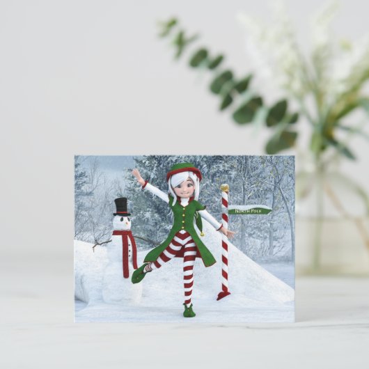 冬の漫画の中のクリスマス ポストカード (スタンド正面)