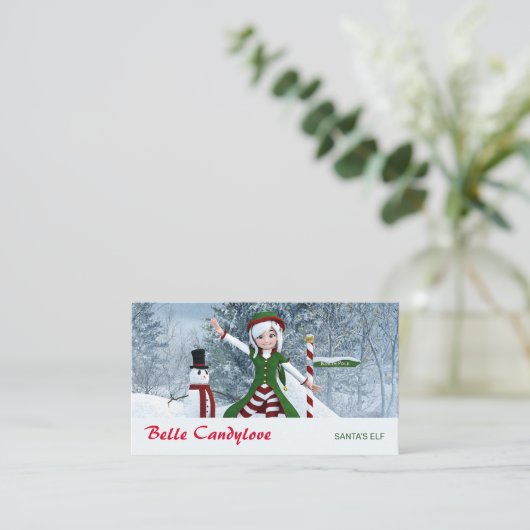 冬の漫画の中のクリスマス 名刺 (スタンド正面)