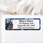 冬の漫画ブルーヒーラー ラベル (インサイチュ)