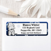 冬の漫画ベッドリントンテリア ラベル (インサイチュ)