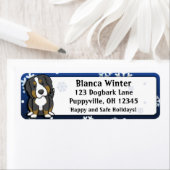 冬の漫画ベルネーズマウンテンドッグ ラベル (インサイチュ)