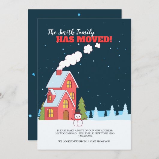 冬の澄ん夜の動きのお知らせ 招待状 (正面/裏面)