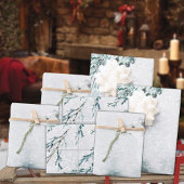 冬の激しい吹雪の中で白い北極キツネ ラッピングペーパーシート