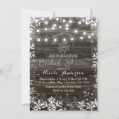 冬の灯りと雪の花のカントリー風ブライダルシャワー 招待状 (正面)