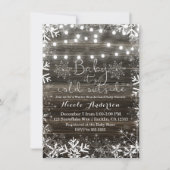 冬の灯りと雪の花の素朴なベビーシャワー 招待状 (正面)