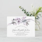 冬の灰色のフローラ水の色のブライダルベビーシャワー 招待状 (スタンド正面)