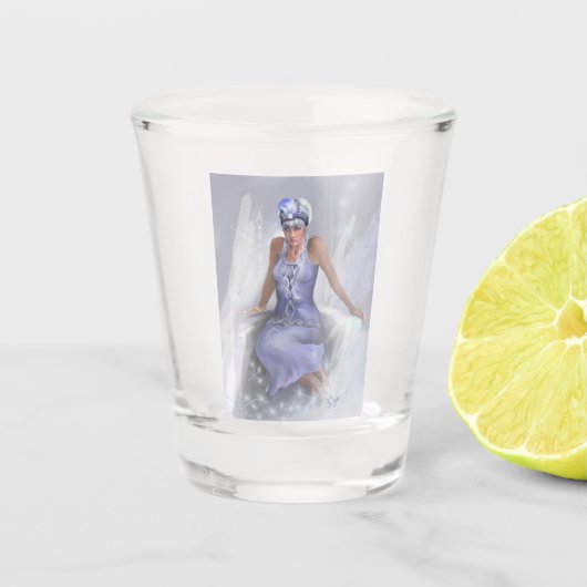 冬の炎のガラス ショットグラス (正面)