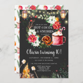冬の焚き火バースデー・パーティーへの招待 (正面/裏面)