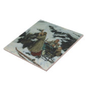 冬の焼けた村（アルバート・エーデルフェルト） タイル (側面)