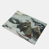 冬の焼けた村(アルバート・エーデルフェルト) ドアマット (アングル)