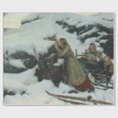 冬の焼けた村(アルバート・エーデルフェルト) ラッピングペーパー (フラット)