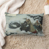 冬の焼けた村(アルバート・エーデルフェルト) ランバークッション (ブランケット)