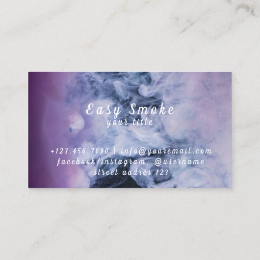 冬の煙Vapeショップビジネスカード 名刺 (裏面)