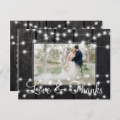 冬の照明バームウッド結婚の写真の感謝していあなた 案内ポストカード (正面/裏面)