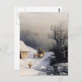 冬の牛車 ポストカード (正面/裏面)