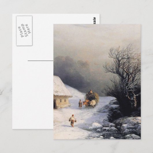 冬の牛車 ポストカード (正面/裏面)