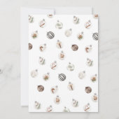 冬の牧歌的なクリスマスツリー ベイビーシャワー 招待状 (裏面)