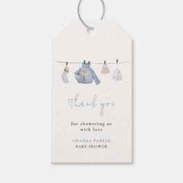冬の物干しオモチャ女の子ベビーシャワーありがとう ギフトタグ