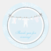 冬の物干し線の好意ステッカーまたは住所 シール (正面)