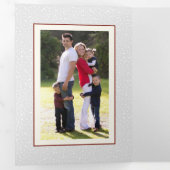 冬の犬と木のクリスマスフォト数々のー 三つ折りクリスマスカード (内部最初)