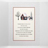 冬の犬と木のクリスマスフォト数々のー 三つ折りクリスマスカード (内部中)