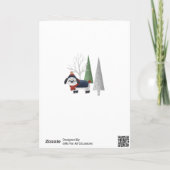 冬の犬と木クリスマス写真を折り畳んだ シーズンカード (裏面)