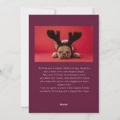 冬の犬クランベリークリスマスを歩き回る シーズンカード (裏面)