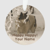 冬の犬 オーナメント (正面)