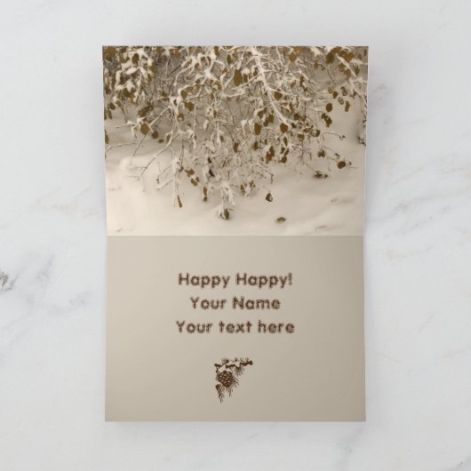 冬の犬 カード (内部)