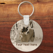 冬の犬 キーホルダー (正面)