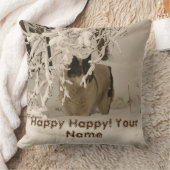 冬の犬 クッション (ブランケット)