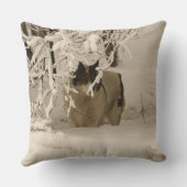 冬の犬 クッション (裏面)