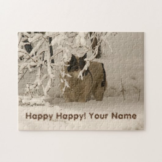 冬の犬 ジグソーパズル (横)