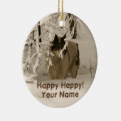 冬の犬 セラミックオーナメント (右)