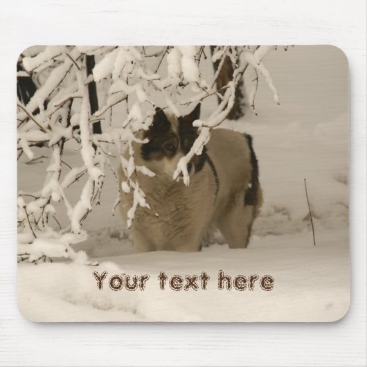 冬の犬 マウスパッド (正面)