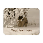 冬の犬 マグネット (横)