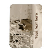 冬の犬 マグネット (縦)