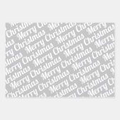 冬の犬、メリークリスマス、雪 ラッピングペーパーシート (正面3)