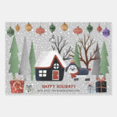 冬の犬、メリークリスマス、雪 ラッピングペーパーシート (正面)