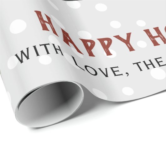 冬の犬、木々と家クリスマスの休日 ラッピングペーパー (ロールコーナー)