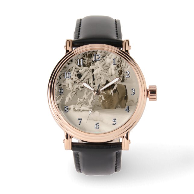 冬の犬 腕時計 (正面)