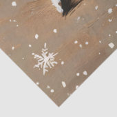 冬の狐とヒイラギと雪化粧の松 薄葉紙 (詳細)