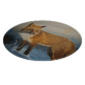 冬の狐の丸 カッティングボード (角)