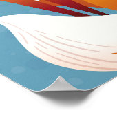 冬の狐、ウサギ、ヴィンテージ柄。 ポスター (角)