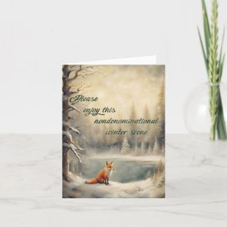 冬の狐  無宗教の異教徒への挨拶 カード