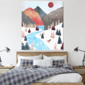 冬の狩りキツネ キャンバスプリント (インサイチュ (寝室))