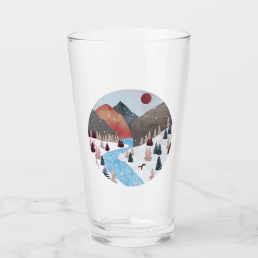 冬の狩りキツネ タンブラーグラス (正面)