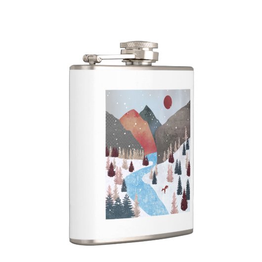 冬の狩りキツネ フラスク (右)