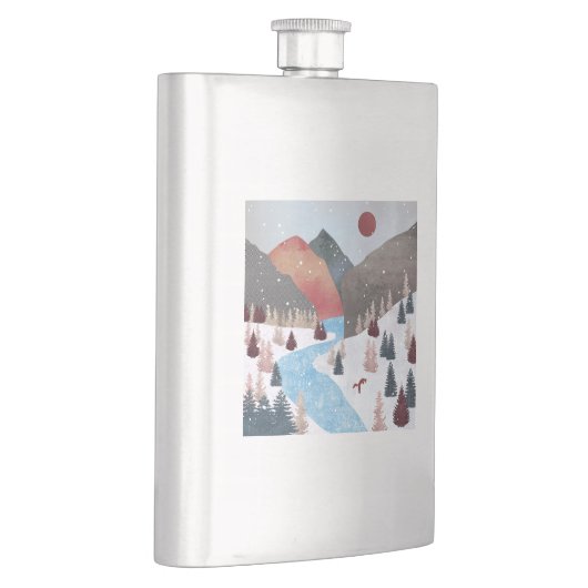 冬の狩りキツネ フラスク (右)